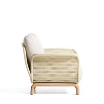 Loungefauteuil ALIPA - Donkergrijs/Massief acaciah KAV O00480RO12