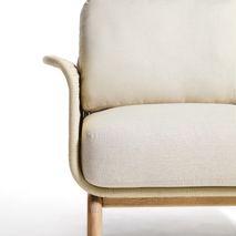 Loungefauteuil ALIPA - Donkergrijs/Massief acaciah KAV O00480RO12