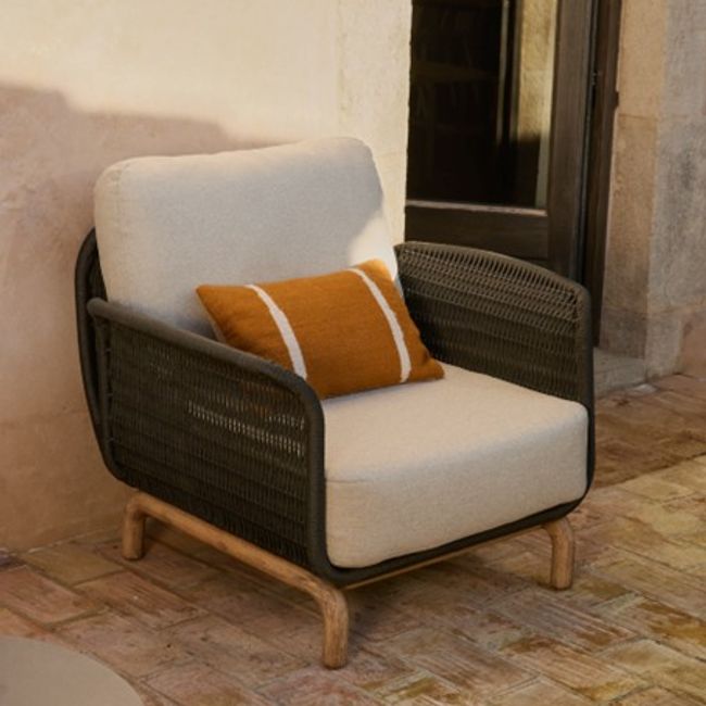 Fauteuil ALIPA - Ecru/Massief acaciahout