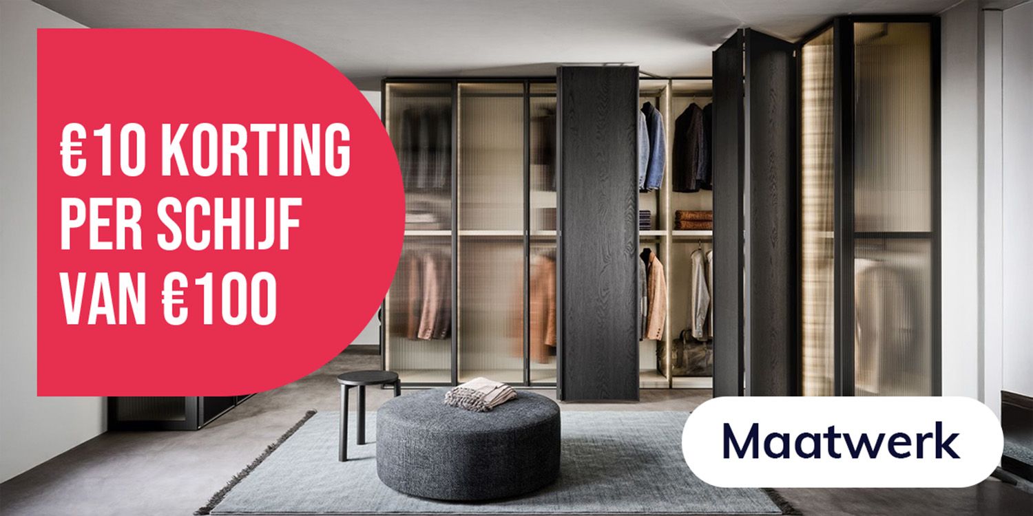 Promotieafbeelding Maatwerk: €10 korting per schijf van €100