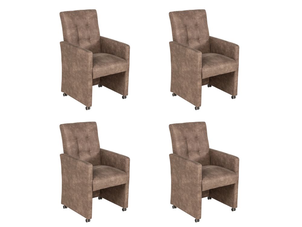 Set van 4 stoelen op wieltjes SAMOA - Preston mocc C-DBF-SA-SET1