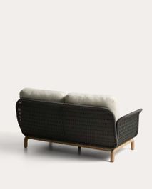 Lounge 2-zit ALIPA - Donkergrijs / Massief accacia KAV O00319RO15