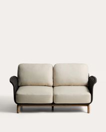 Lounge 2-zit ALIPA - Donkergrijs / Massief accacia KAV O00319RO15
