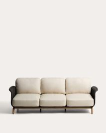 Lounge 3-zit ALIPA - Ecru / Massief acaciahout KAV O00320RO15