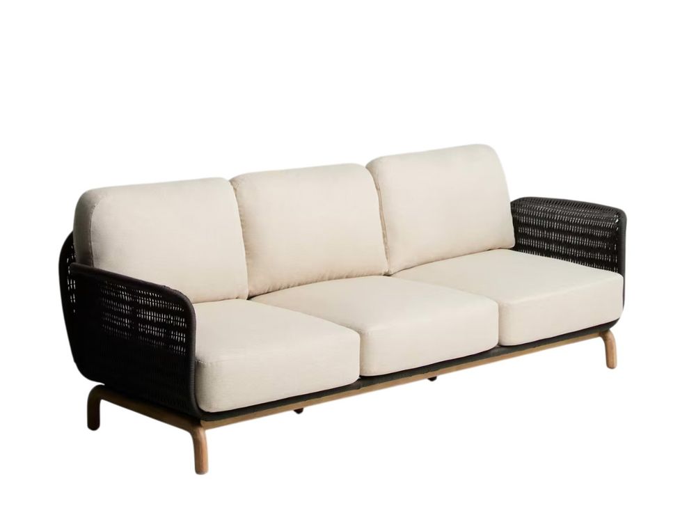Lounge 3-zit ALIPA - Ecru / Massief acaciahout KAV O00320RO15