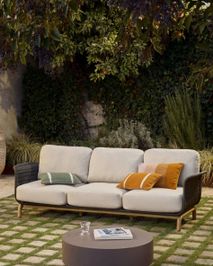 Lounge 3-zit ALIPA - Ecru / Massief acaciahout KAV O00320RO15