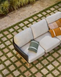 Lounge 3-zit ALIPA - Ecru / Massief acaciahout KAV O00320RO15