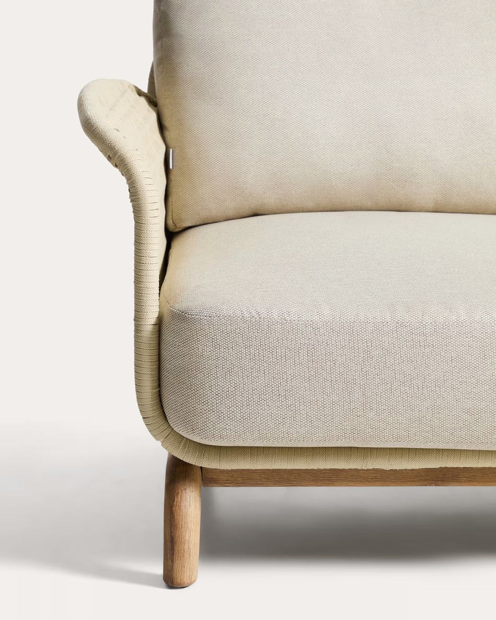 Lounge 3-zit ALIPA - Ecru / Massief acaciahout KAV O00320RO12