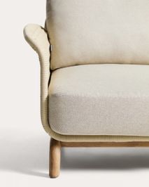 Lounge 3-zit ALIPA - Ecru / Massief acaciahout KAV O00320RO12