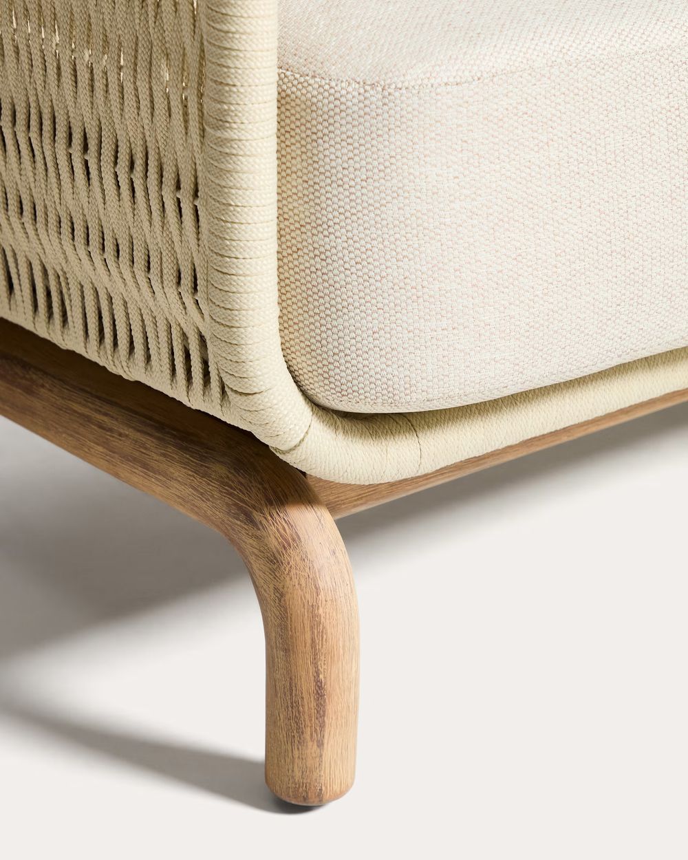 Lounge 3-zit ALIPA - Ecru / Massief acaciahout KAV O00320RO12