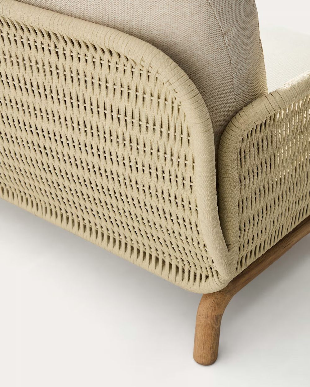 Lounge 3-zit ALIPA - Ecru / Massief acaciahout KAV O00320RO12