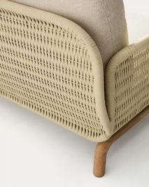 Lounge 3-zit ALIPA - Ecru / Massief acaciahout KAV O00320RO12