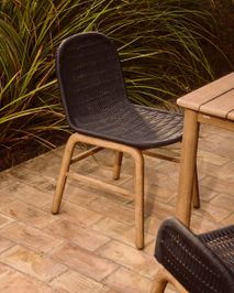 Tuinstoel ALIPA - Donkergrijs / Massief accaciahou KAV O00585RO15