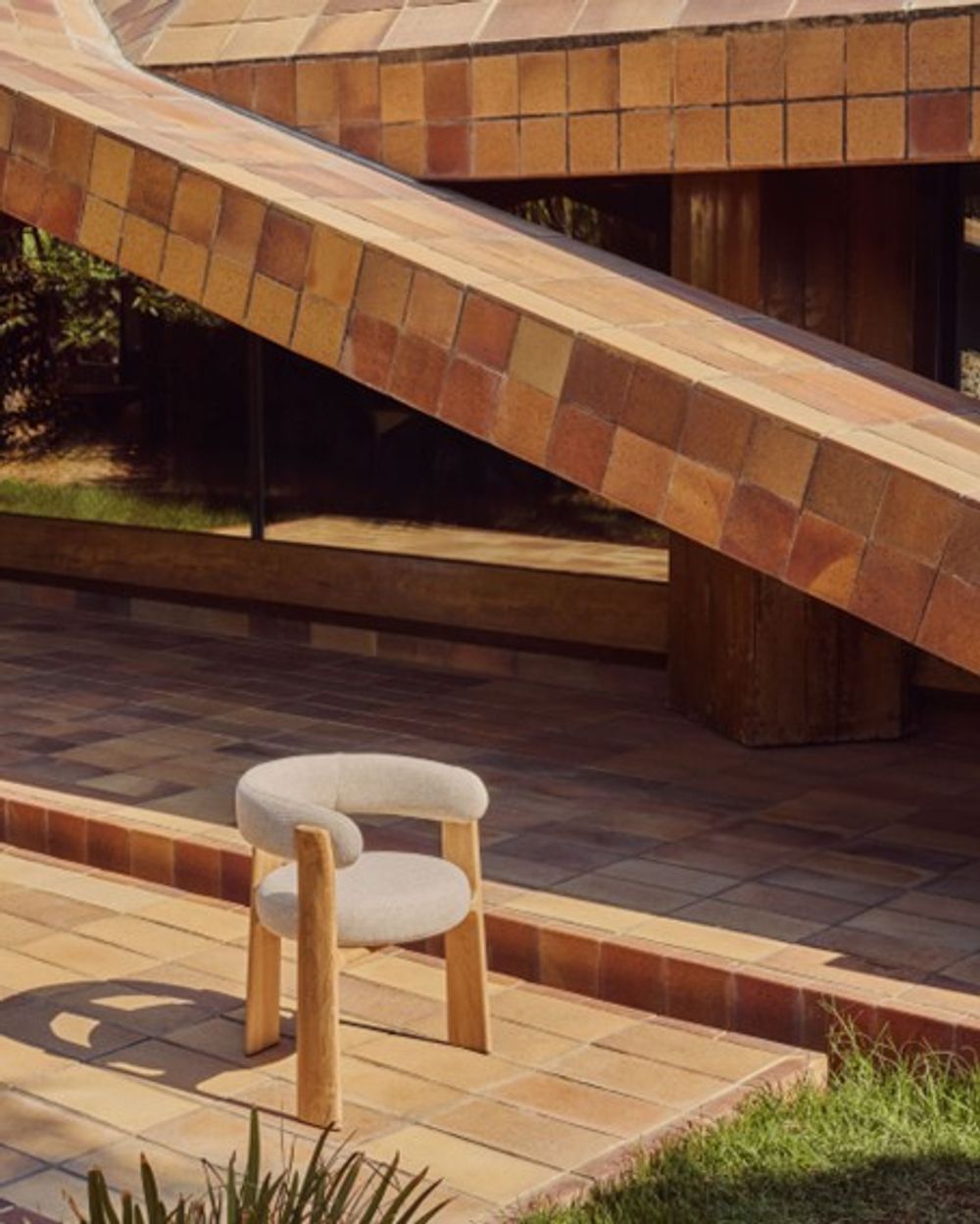 Tuinstoel GRANITE - Beige/Massief teakhout KAV O00359FA12