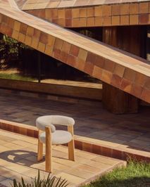 Tuinstoel GRANITE - Beige/Massief teakhout KAV O00359FA12