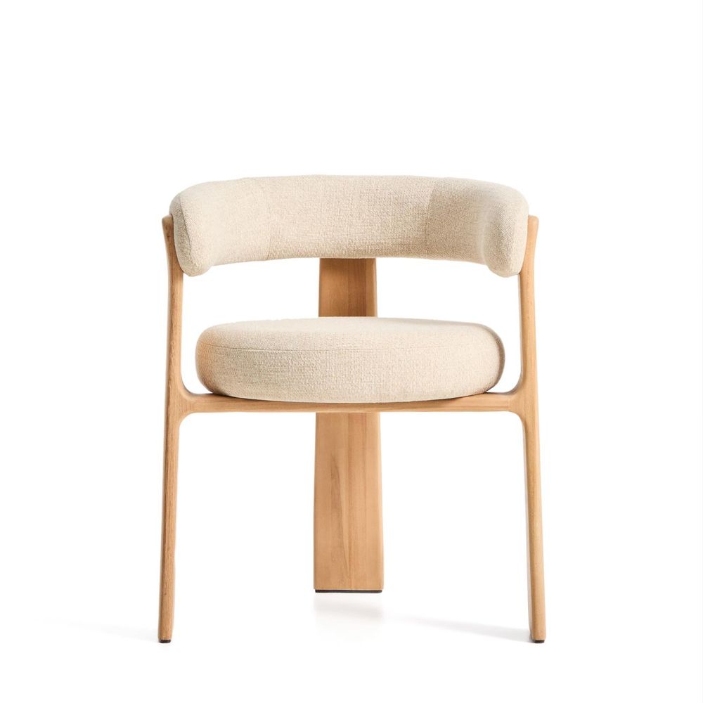 Tuinstoel GRANITE - Beige/Massief teakhout KAV O00359FA12