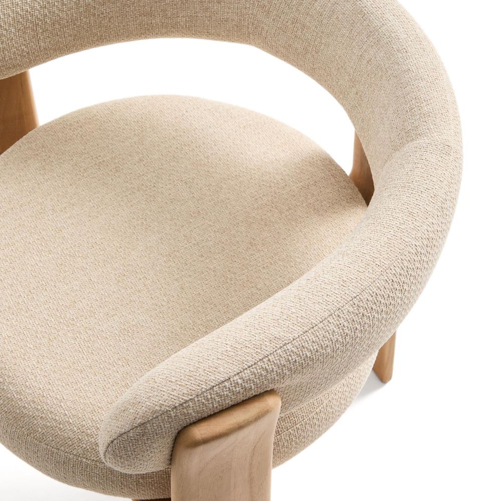 Tuinstoel GRANITE - Beige/Massief teakhout KAV O00359FA12