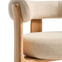 Tuinstoel GRANITE - Beige/Massief teakhout KAV O00359FA12