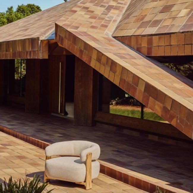 Loungestoel GRANITE - Beige/Massief teakhout