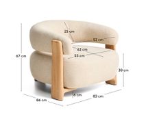 Loungefauteuil GRANITE - Beige/Massief teakhout KAV O00361FA12