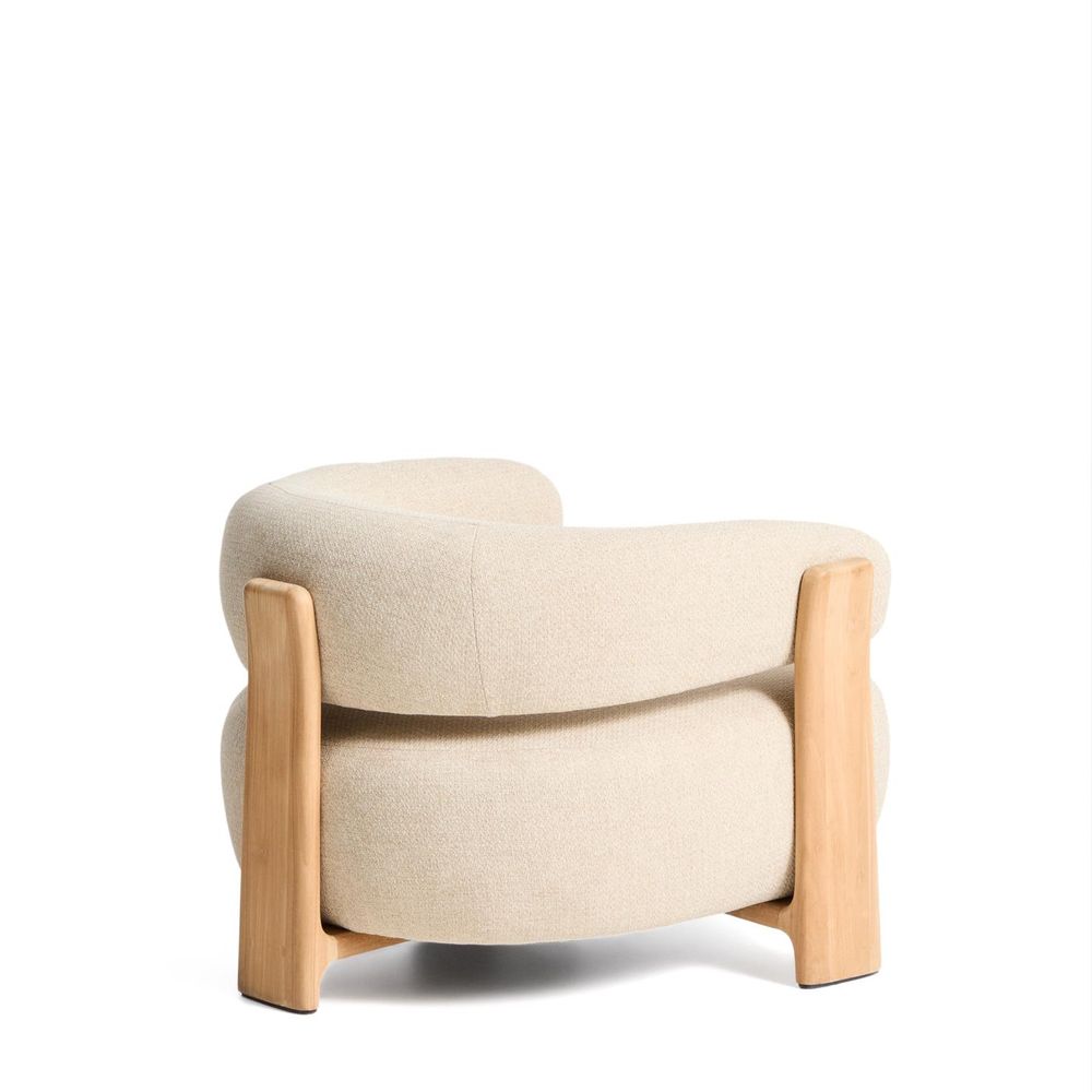 Loungefauteuil GRANITE - Beige/Massief teakhout KAV O00361FA12