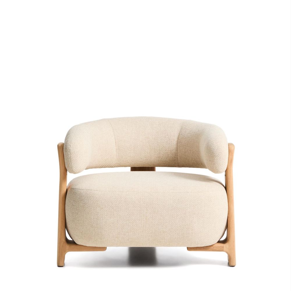 Loungefauteuil GRANITE - Beige/Massief teakhout KAV O00361FA12