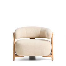 Loungefauteuil GRANITE - Beige/Massief teakhout KAV O00361FA12