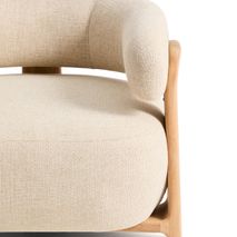 Loungefauteuil GRANITE - Beige/Massief teakhout KAV O00361FA12