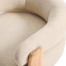 Loungefauteuil GRANITE - Beige/Massief teakhout KAV O00361FA12