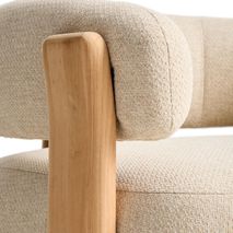 Loungefauteuil GRANITE - Beige/Massief teakhout KAV O00361FA12