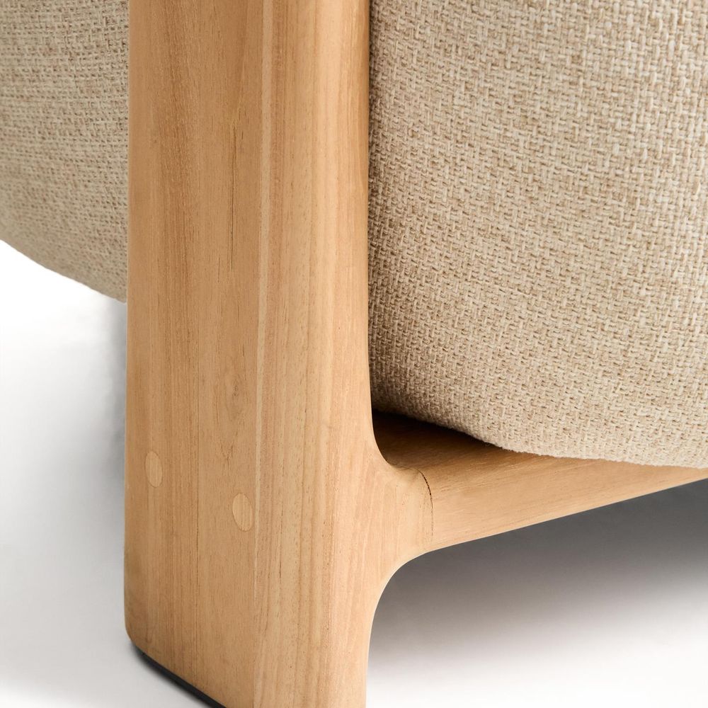 Loungefauteuil GRANITE - Beige/Massief teakhout KAV O00361FA12