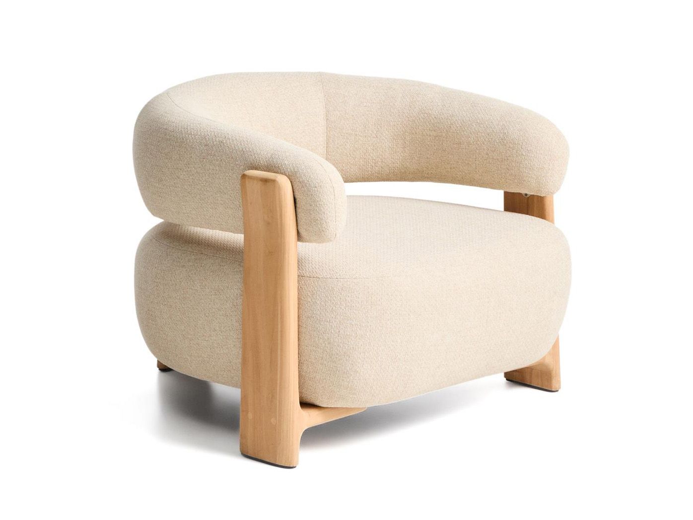 Loungestoel GRANITE - Beige/Massief teakhout