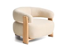 Loungefauteuil GRANITE - Beige/Massief teakhout KAV O00361FA12
