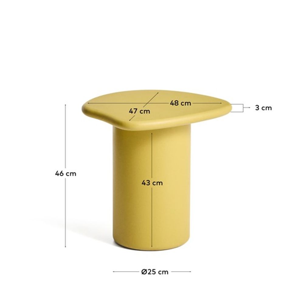 Bijzettafel MACARELLA - Mosterdgeel cement KAV J0300048PR31