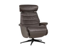 Elektrische relaxfauteuil MARINA - Leder donkerbru THC-15-000007-S-DBZ
