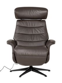 Elektrische relaxfauteuil MARINA - Leder donkerbru THC-15-000007-S-DBZ