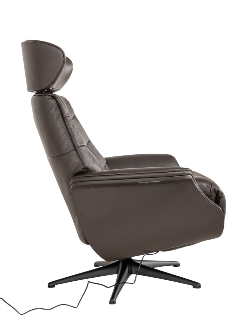 Elektrische relaxfauteuil MARINA - Leder donkerbru THC-15-000007-S-DBZ