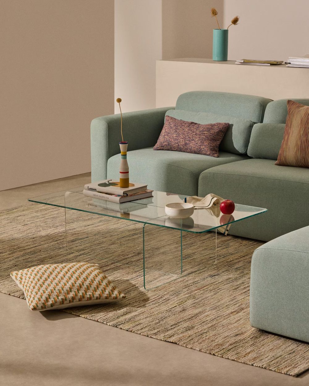 Salontafel ZAREN - Grijs glas KAV T0600067CC07