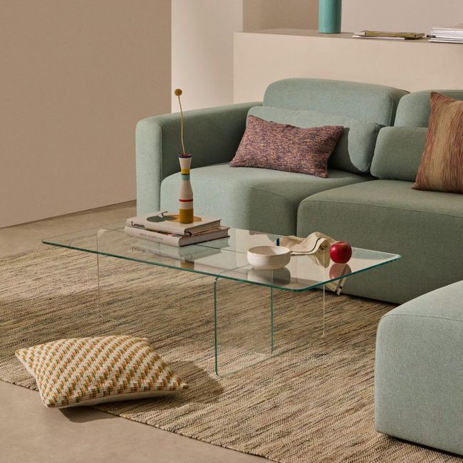 Salontafel ZAREN - Grijs glas