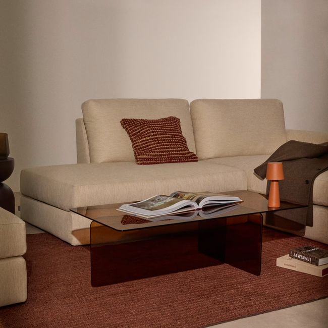 Salontafel ZAREN - Grijs glas