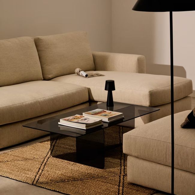 Salontafel ZAREN - Grijs glas