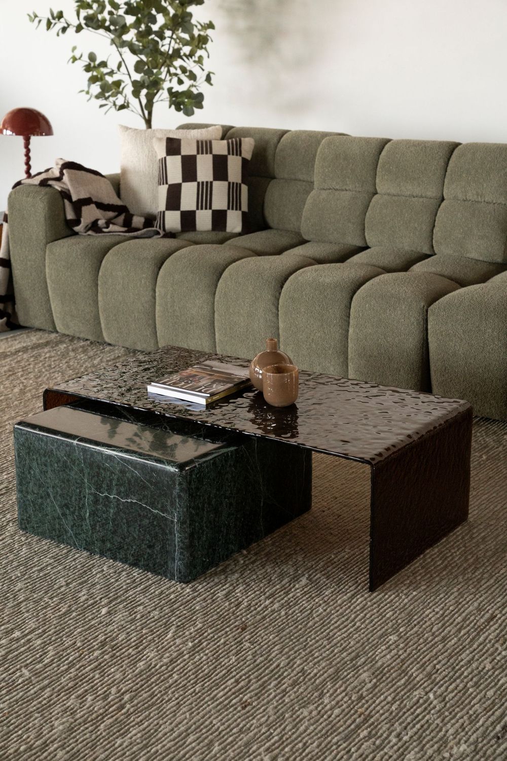 Salontafel RIPPLE - Bruin glas BBO 250059