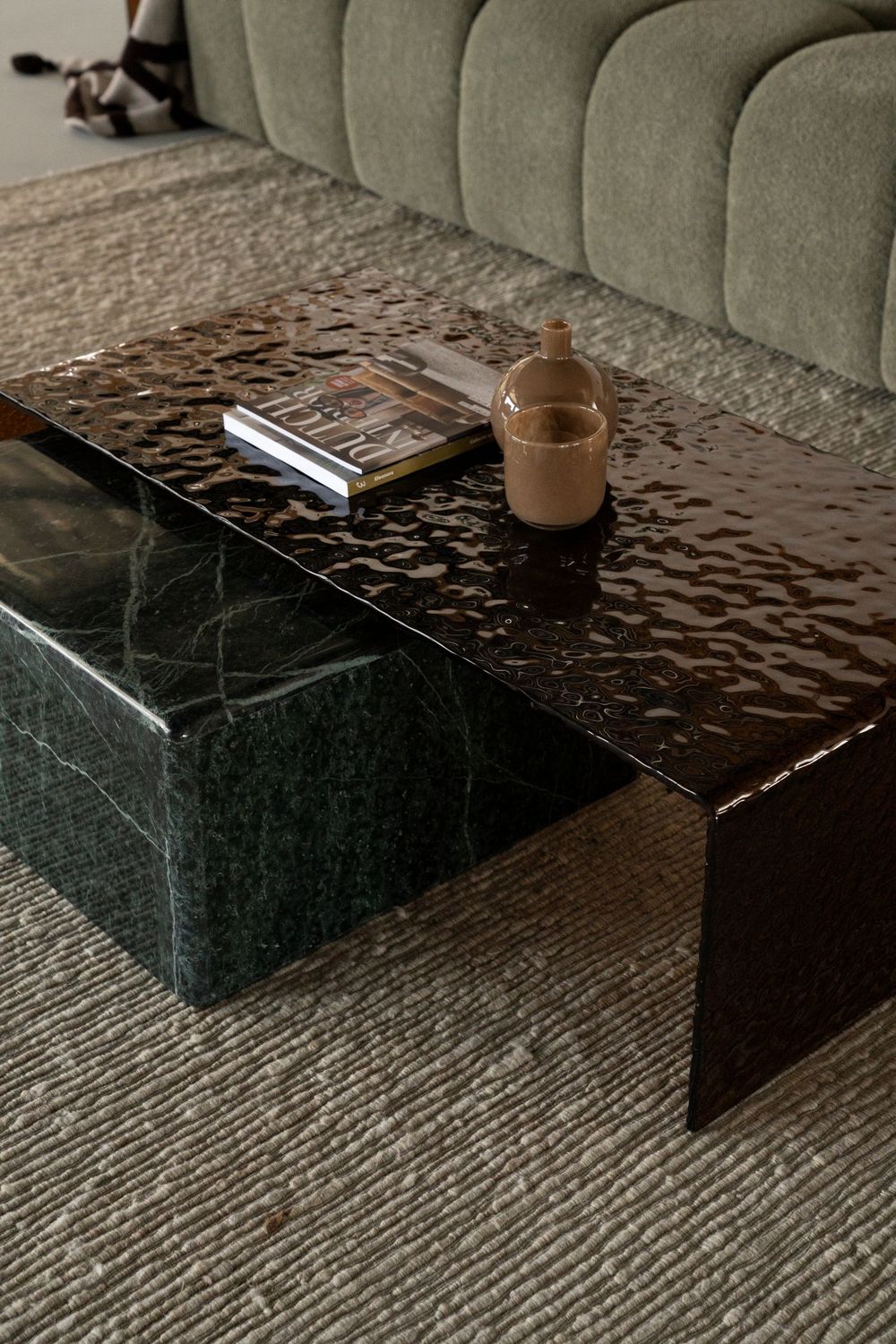 Salontafel RIPPLE - Bruin glas BBO 250059