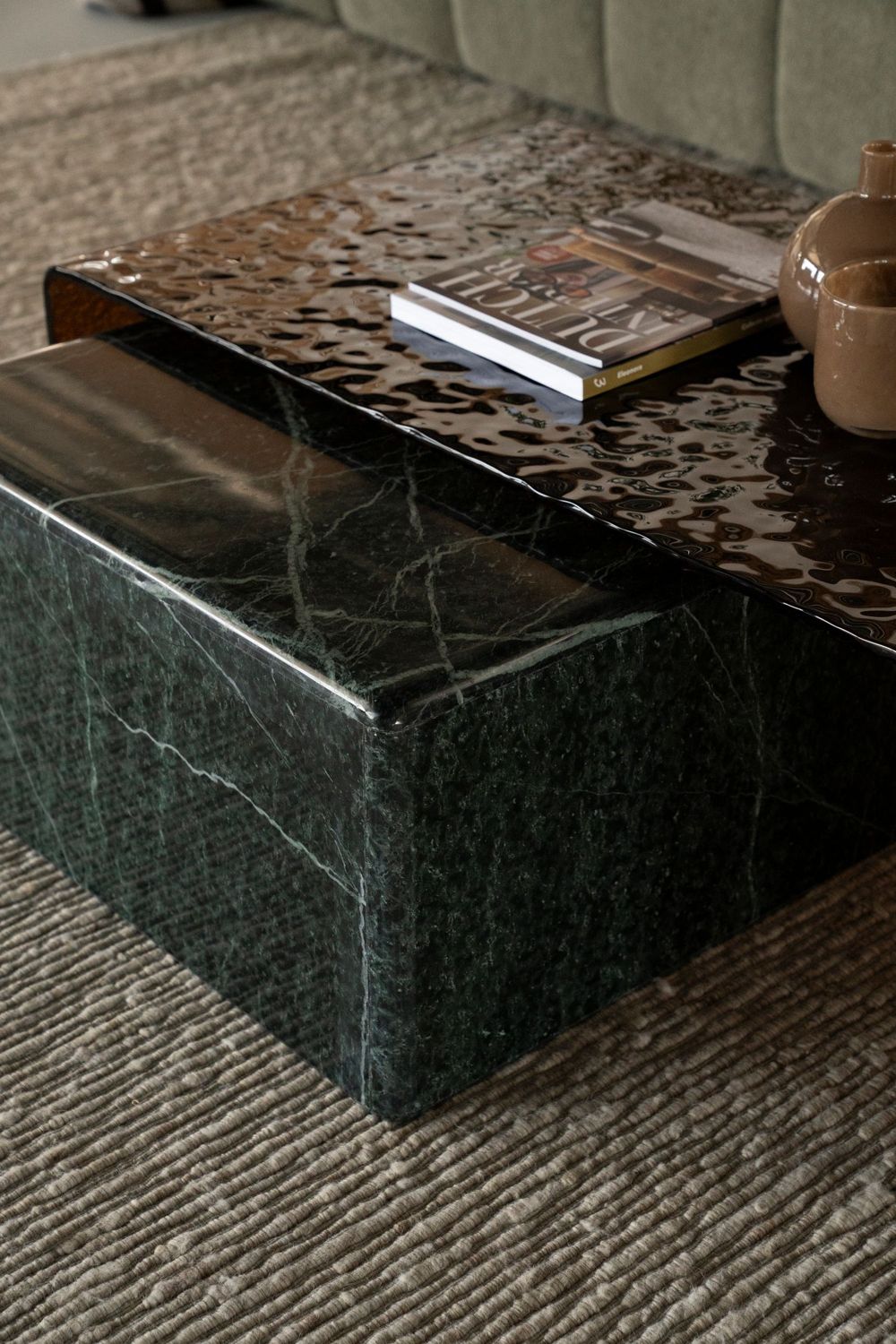 Salontafel RIPPLE - Bruin glas BBO 250059