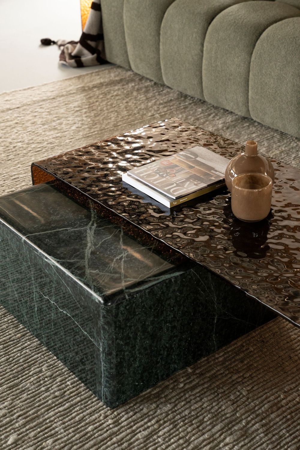 Salontafel RIPPLE - Bruin glas BBO 250059