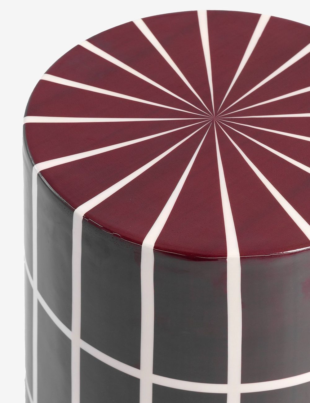 Bijzettafel SKYE - Bordeaux/Wit CCM 53158-BOR
