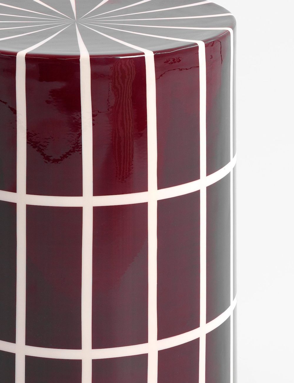 Bijzettafel SKYE - Bordeaux/Wit CCM 53158-BOR