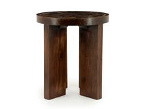 Bijzettafel TILED UP - Bruin keramiek/Mangohout BBO 250138