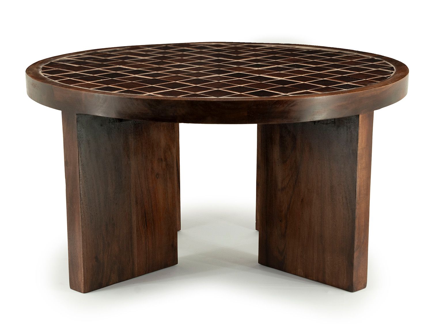 Salontafel TILED UP - Bruin keramiek/Mangohout BBO 250139