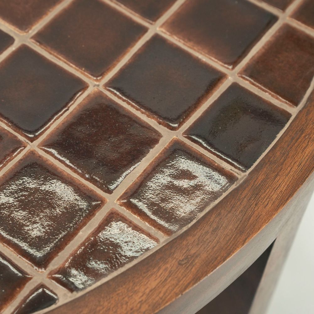 Salontafel TILED UP - Bruin keramiek/Mangohout BBO 250139